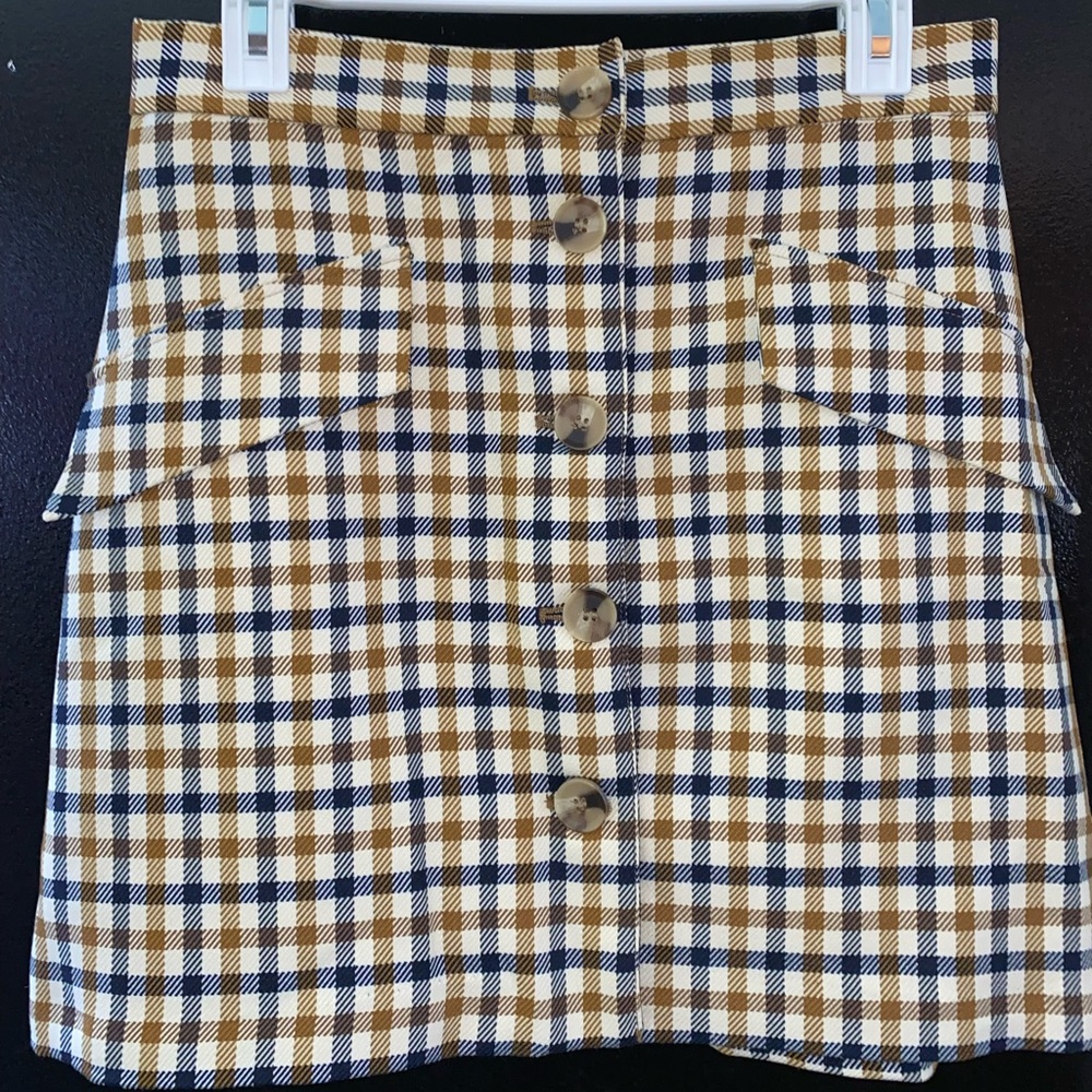 H&M plaid high-waisted skirt